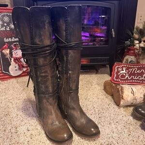 Freebird by Steven Distressed Brown Lace Up Boots